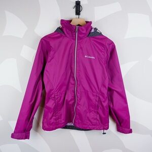 Maroon Columbia Omnishield Rain Jacket | S